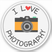 Ik hou van Fotografie School Die Cut Sticker Decal (Voorkant)