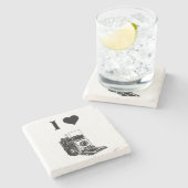 Ik hou van Fotografie Stenen Onderzetter (Zijkant)