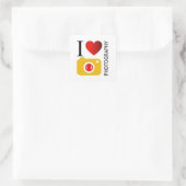 Ik hou van fotografie vierkante sticker (Tas)