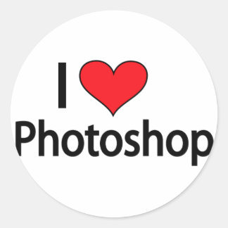 Ik hou van fotoshop ronde sticker
