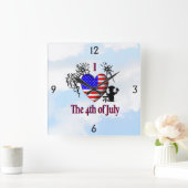 Ik hou van Fourth of July wandklok (Huis)