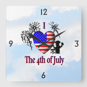 Ik hou van Fourth of July wandklok