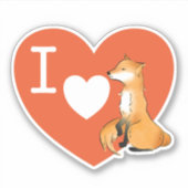 Ik hou van Fox | Fox-minachting | Vinylfox, enkelv Sticker (Voorkant)