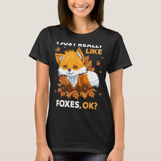 Ik hou van Foxes OK Cute Fox T-shirt (Voorkant)