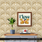 Ik hou van Foxes Schattige Heart Poster