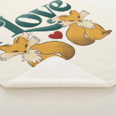 Ik hou van Foxes Schattige Heart Sherpa Deken (3/4)