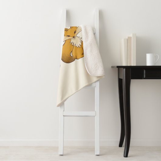 Ik hou van Foxes Schattige Heart Sherpa Deken (In situ)