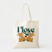 Ik hou van Foxes Schattige Heart Tote Bag (Voorkant)