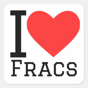 Ik hou van fracs vierkante sticker
