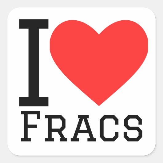 Ik hou van fracs vierkante sticker (Voorkant)