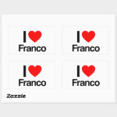 ik hou van franco rechthoekige sticker (Vel)