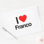 ik hou van franco rechthoekige sticker (Envelop)