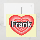 Ik hou van Frank. Ik hou van je Frank. Hart Briefkaart (Voorkant / Achterkant)