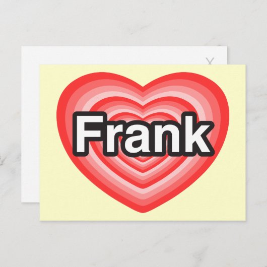 Ik hou van Frank. Ik hou van je Frank. Hart Briefkaart (Voorkant / Achterkant)