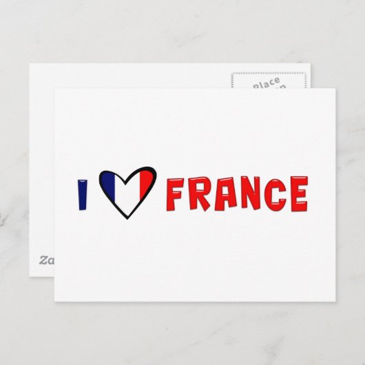 Ik hou van Frankrijk Briefkaart (Voorkant / Achterkant)