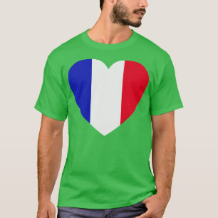 Ik hou van Frankrijk hartvormige Franse vlag T-shirt