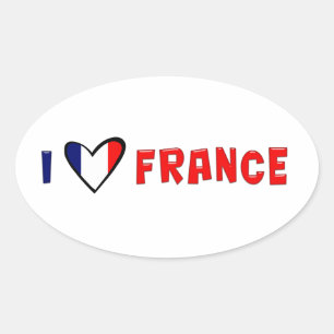 Ik hou van Frankrijk Ovale Sticker