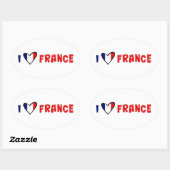 Ik hou van Frankrijk Ovale Sticker (Vel)