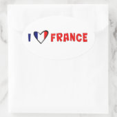 Ik hou van Frankrijk Ovale Sticker (Tas)