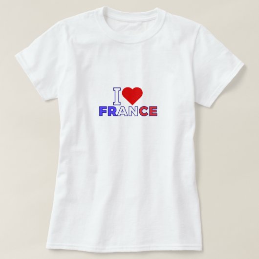 Ik hou van Frankrijk T-shirt (Design voorkant)