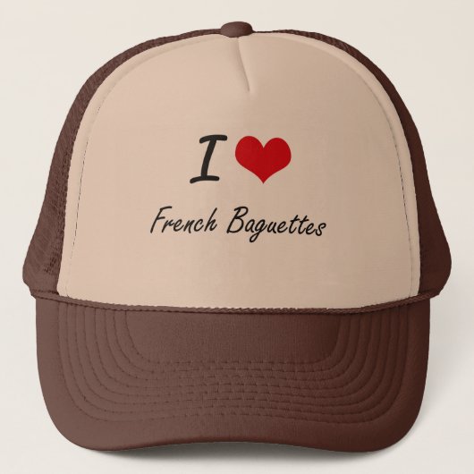 Ik hou van Frans Baguettes artistiek design Trucker Pet (Voorkant)
