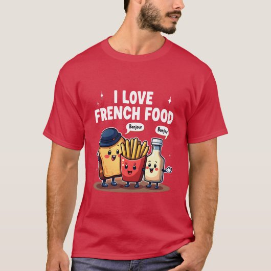 Ik hou van Frans eten cadeau T-shirt (Voorkant)