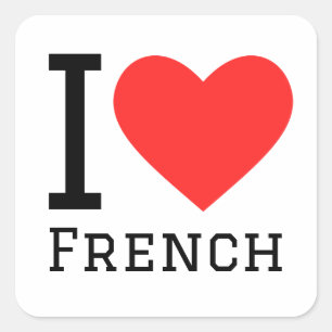 Ik hou van Frans Vierkante Sticker