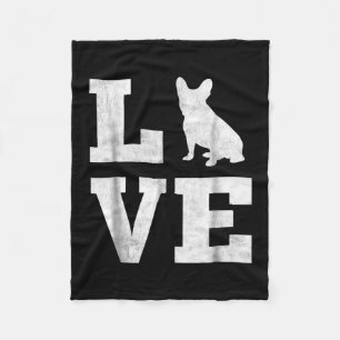Ik hou van Franse Bulldog Frenchie Hondenliefhebbe Fleece Deken