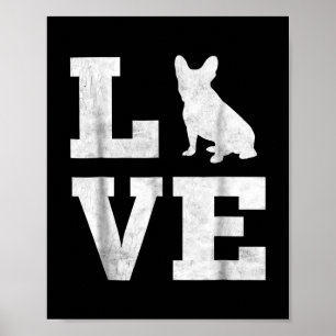 Ik hou van Franse Bulldog Frenchie Hondenliefhebbe Poster