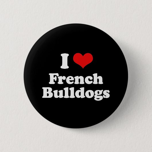 Ik hou van Franse Bulldogs Ronde Button 5,7 Cm (Voorkant)