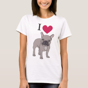 Ik hou van Franse bulledogs Heart Dog Top T-Shirt