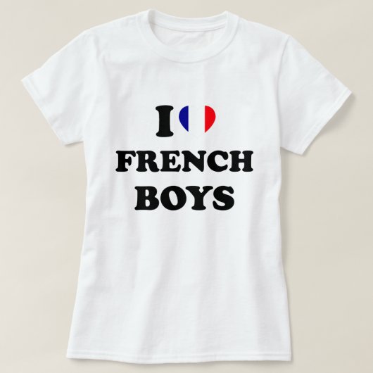Ik hou van Franse jongens T-shirt (Design voorkant)
