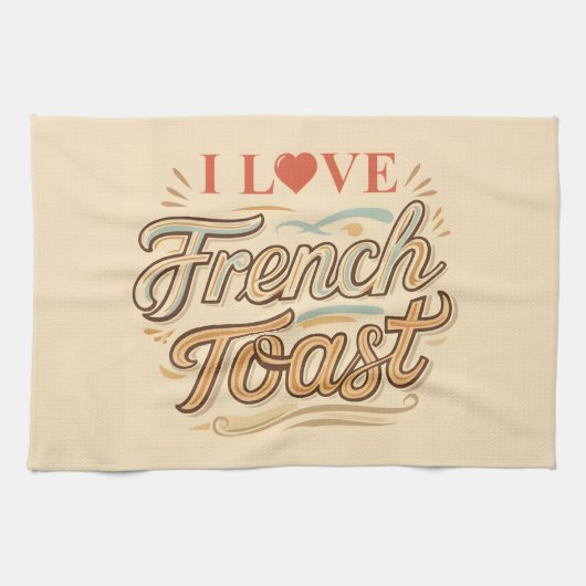 Ik hou van Franse Toast Theedoek (Horizontaal)