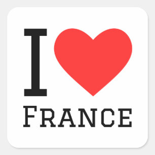 Ik hou van franse vierkante sticker
