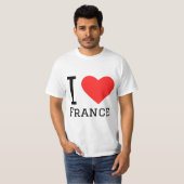 Ik hou van franse vierkante sticker t-shirt (Voorkant volledig)