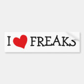 Ik hou van Freaks Bumpersticker (Voorkant)