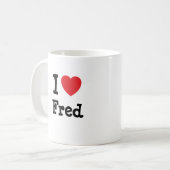 Ik hou van Fred hart T-Shirt Koffiemok (Voorkant links)