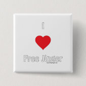 Ik hou van Free Jinger Vierkante Button 5,1 Cm (Voorkant)
