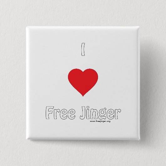 Ik hou van Free Jinger Vierkante Button 5,1 Cm (Voorkant)