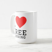 Ik hou van free running koffiemok (Voorkant links)