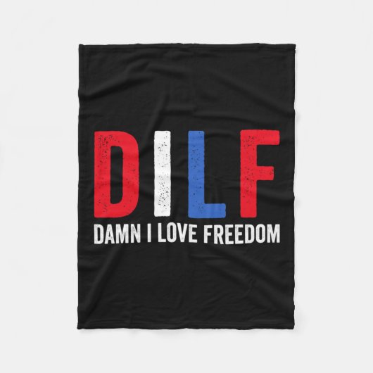 Ik hou van Freedom Dilf Grappige Patriottische Ona Fleece Deken (Voorkant)