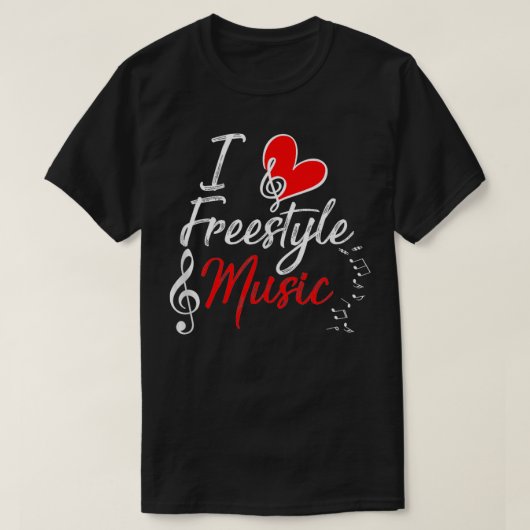 Ik hou van Freestyle Muziek T-shirt (Design voorkant)