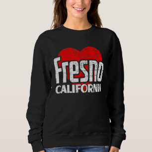 Ik hou van Fresno California Retro Big Heart Fresn Trui