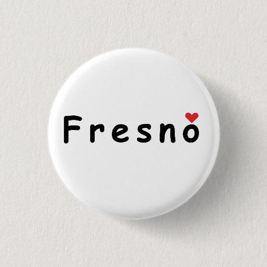 Ik hou van Fresno Ronde Button 3,2 Cm (Voorkant)