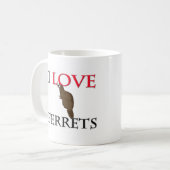 Ik hou van fretten koffiemok (Voorkant links)