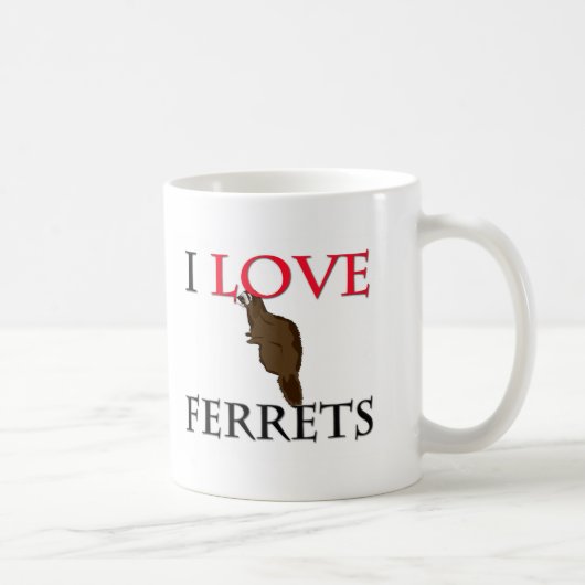 Ik hou van fretten koffiemok (Rechts)