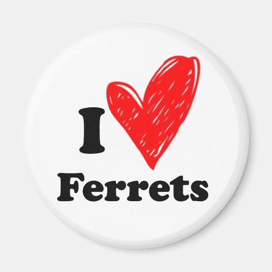 Ik hou van fretten magneet (Voorkant)