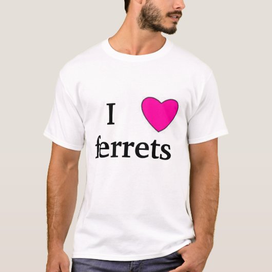 ik hou van fretten t-shirt (Voorkant)