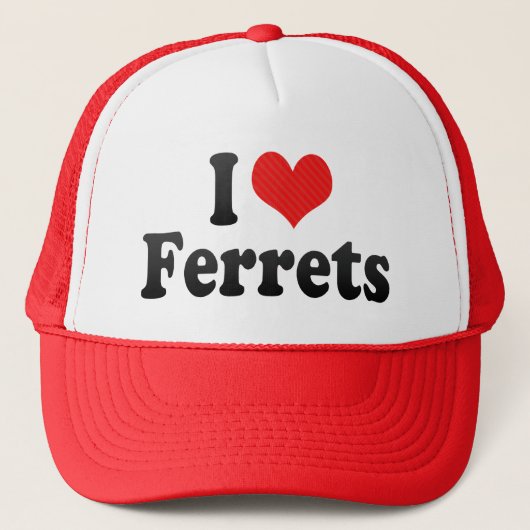 Ik hou van fretten trucker pet (Voorkant)