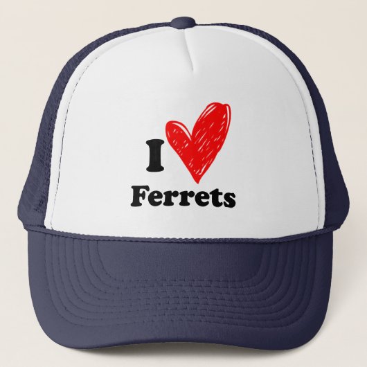 Ik hou van fretten trucker pet (Voorkant)